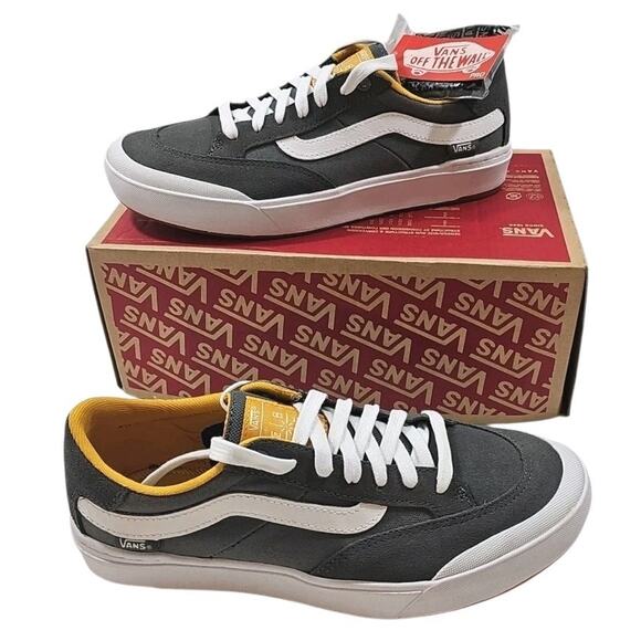 VANS ~Men's 7; Woman 8.5~ Berle Pro Pewter Gray Grey / Mango Mojito White NEW. - Picture 8 of 16